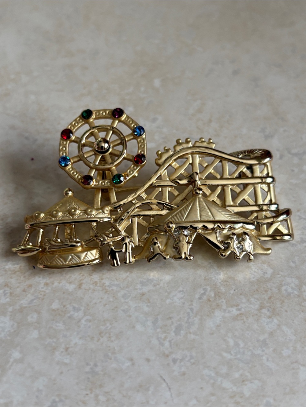 Gold Carnival Amusement Park Enamel Pin - Women’s Brooch